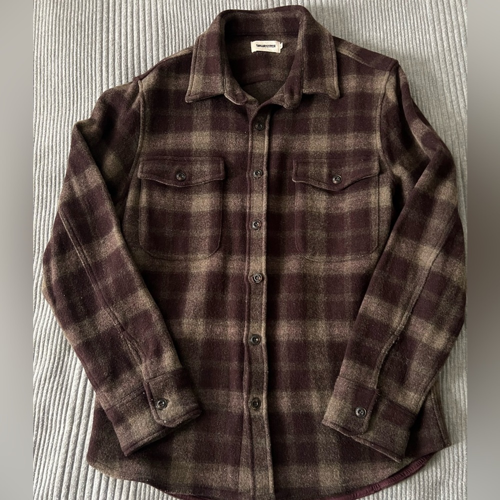 Taylor Stitch Maritime Shirt Jacket in Burgundy Plaid M-40